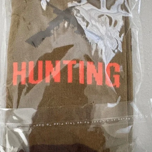 Lavley Mens Id Rather Be Hunting Novelty Crew Socks Brown Orange Size 6-13 60281 - Picture 3 of 4